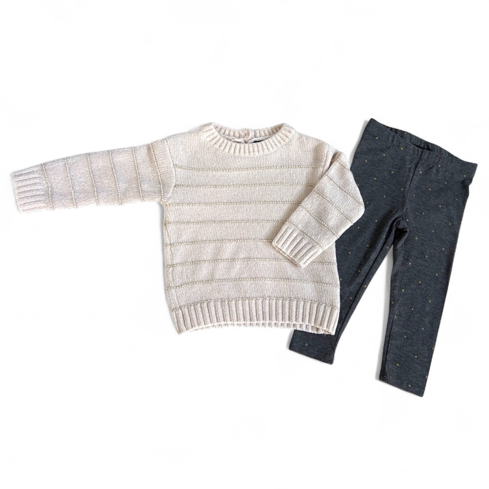 DKNY Cream Knit Sweater Set for Girls